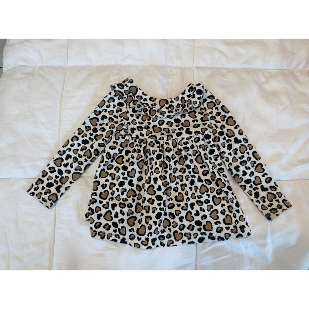 Rachel Zoe Girls Heart Leopard Print Ruffle Cardigan Size 2T